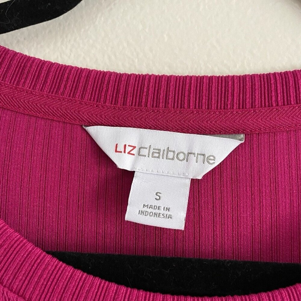 Liz Claiborne Women S Fuchsia Pink Short Sleeve Twist Side Maxi Sheath Dress NWT - Picture 8 of 13